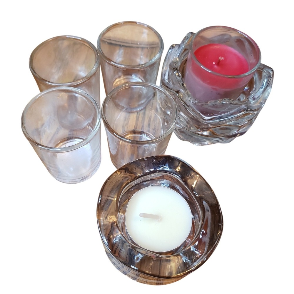 Longaberger 1989 Basket Bundle Designspirations London Candle Glass Votive Set - Picture 8 of 14